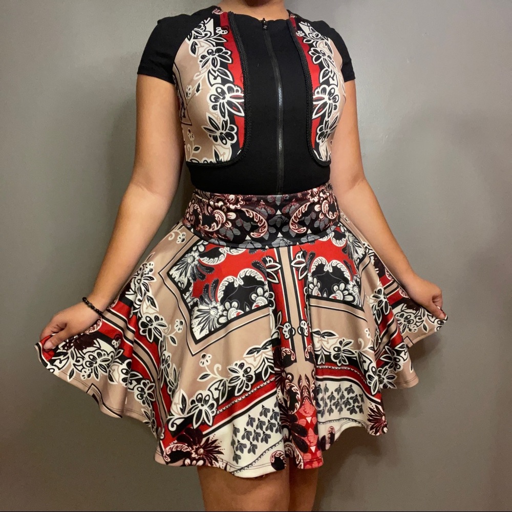 NWOT Bebe Layered Fit and Flare Dress